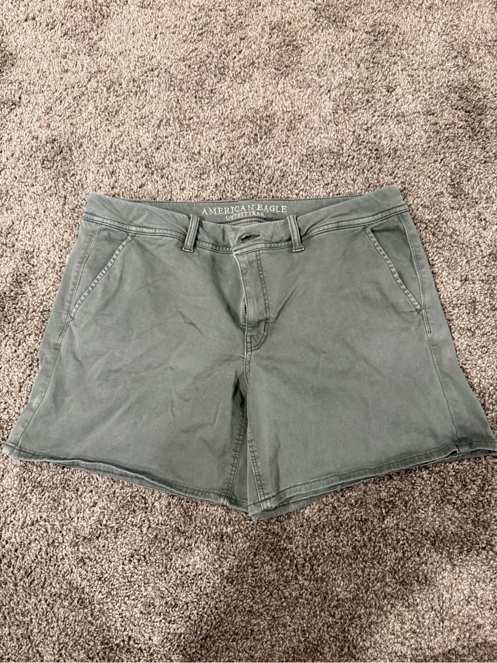 American Eagle Outfitters Olive Green Midi Shorts